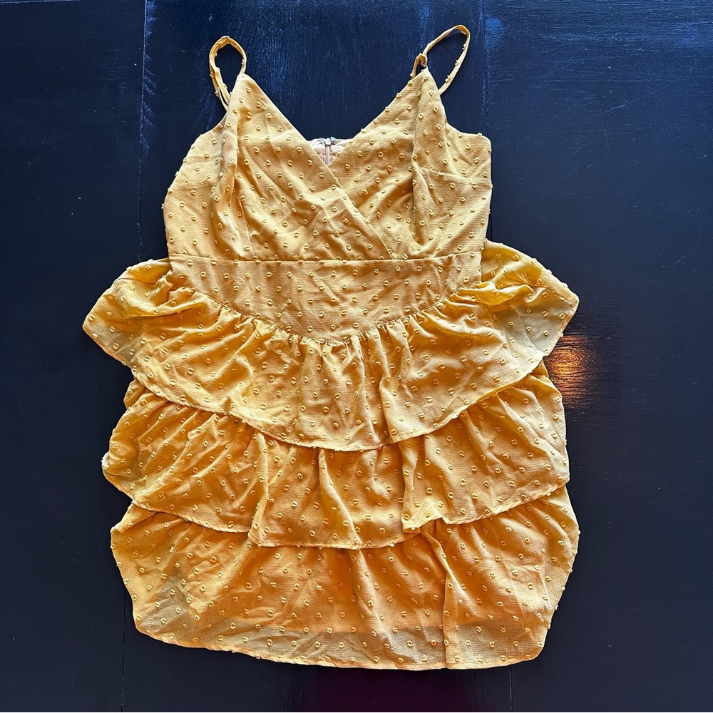 Dotti Size 6 Yellow Ruffle Dress Soft Spring
